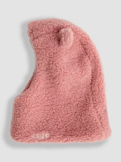 Jojo Maman Bébé Rose - Cagoule Bear en peau de mouton Hot