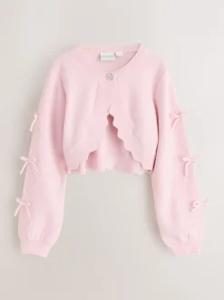Baker by Ted Baker Rose - Cardigan à manches nœuds et bords festonnés