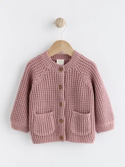 Next Rose - Cardigan bébé en tricot brodé d'un slogan au dos (0mths-2yrs) Online