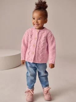 Next Rose - Cardigan en maille épaisse Bobble (3mths-10yrs) Online
