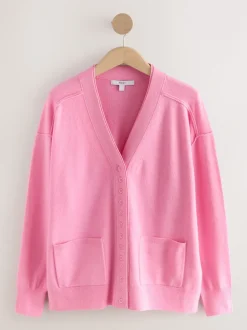 Next - Cardigan ultra-doux à col en V avec poches Rose Sale