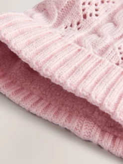 Next Rose - Chapeau à pompons en maille torsadée pointelle (0mois-2ans) Online