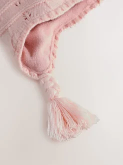 Next Rose - Chapeau de trappeur à double pompon en pointelle pour bébé (0mois2ans) Hot