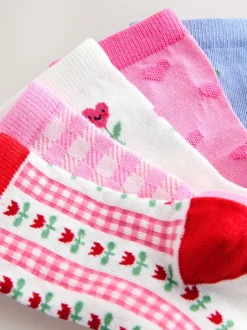 Next Rose - Chaussettes de cheville Cotton Rich Cherry 5 Lot Discount