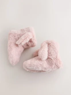 Next Rose - Chaussons bottes en fausse fourrure lapin Clearance