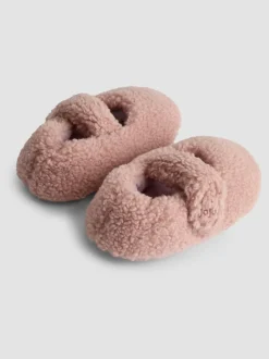 Jojo Maman Bébé Rose - Chaussons Ballerines en velours à nœud Clearance
