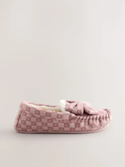 Next Rose - Chaussons mocassins à carreaux cœur