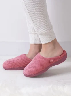 Totes - Chaussons mules Isotoner Popcorn Terry Rose