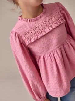 Next Rose - Chemisier à volants à manches longues (3-16ans) Hot