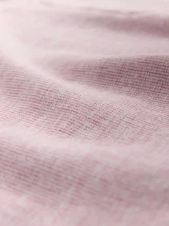 Next Rose - Col grand-père. - Chemise à manches courtes en lin et coton mélangés Hot