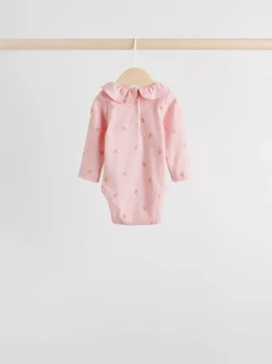 Next Rose / Crème / Marron Ditsy - Body à volants et manches longues bébé Lot de 4 (0mois2ans) Best