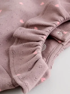 Next Rose / Crème / Marron Ditsy - Body à volants et manches longues bébé Lot de 4 (0mois2ans) Best