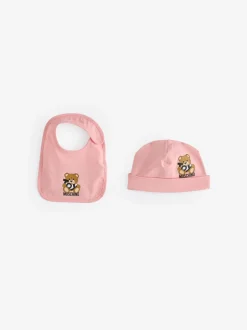 Moschino Rose - Dors-bien bébé à logo, bonnet et bavoir avec coffret cadeau Clearance