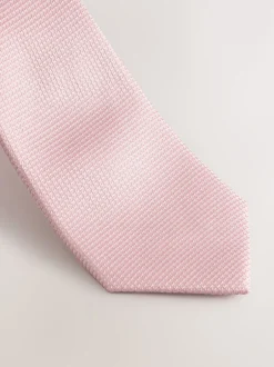 Next - Ensemble cravate et pochette texturées Rose Clearance