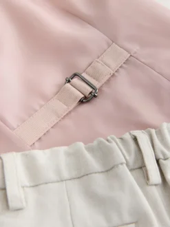 Next - Ensemble gilet, chemise, short et cravate (3mois9ans) Rose Discount