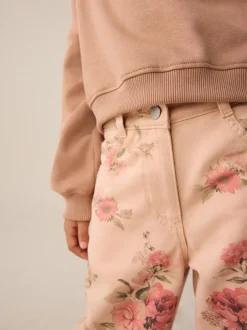 Next Rose - Jean Jambe large Fleuri Imprimé (3-16ans) New