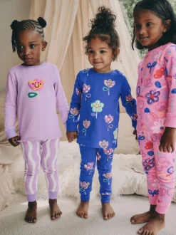 Next Rose / Lilas Fleuri - Lot de 3 pyjamas confortables (9mois à10ans) Clearance