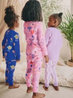 Next Rose / Lilas Fleuri - Lot de 3 pyjamas confortables (9mois à10ans) Clearance