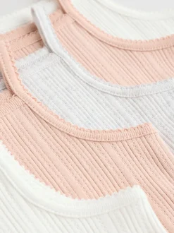 Next Rose - Lot de 5 bodys débardeurs en maille pointelle pour bébé Outlet