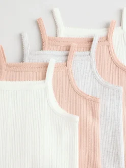 Next Rose - Lot de 5 bodys débardeurs en maille pointelle pour bébé Outlet