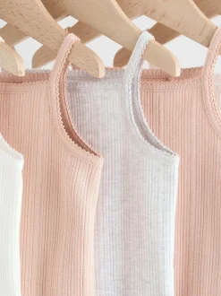 Next Rose - Lot de 5 bodys débardeurs en maille pointelle pour bébé Outlet