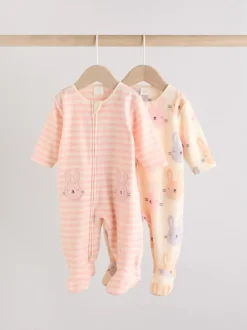 Next Rose - Lot de 2 dors-bien bébé en micro polaire avec fermeture éclair bidirectionnelle Outlet