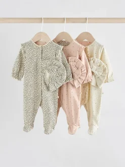 Next Rose - Lot de 3 dors-bien bébé avec turbans assortis (0mois2ans) Discount