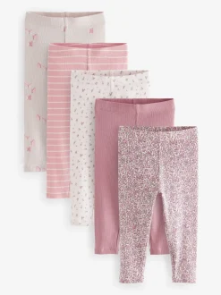 Next Rose - Lot de 5 leggings côtelés (3mois-7ans) Online