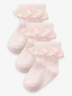 Next Rose - Lot de 3 paires de chaussettes bébé en dentelle Best