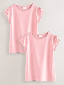 Next - Lot de 2 t-shirts à manches bouffantes (3-16ans) Rose Outlet