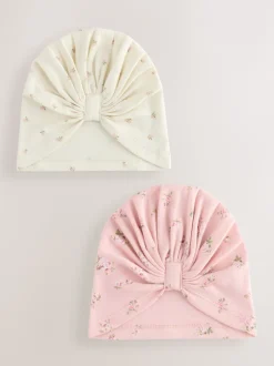 Next Rose - Lot de 2 turbans pour bébés (0-18mois) Clearance