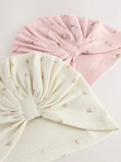 Next Rose - Lot de 2 turbans pour bébés (0-18mois) Clearance