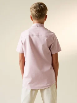 Next - Manches courtes Coton riche Oxford Chemise (3-16ans) Rose Best