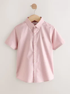 Next - Manches courtes Coton riche Oxford Chemise (3-16ans) Rose Best
