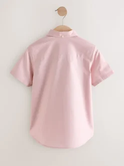 Next - Manches courtes Coton riche Oxford Chemise (3-16ans) Rose Best