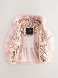 Baker by Ted Baker Rose - Manteau rembourré festonné imperméable avec sac amovible Hot