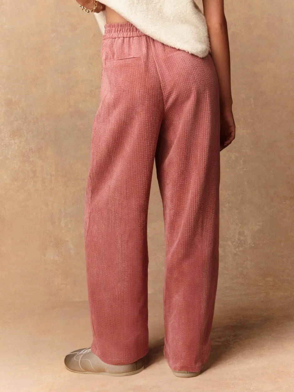 Next - Pantalons Amples en velours côtelé doux Rose Hot