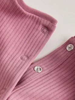 Next Rose à pois et rayures tonales - Lot de 4 barboteuses à épaules volantées pour bébé Online