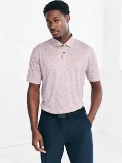 Next Rose - Polo de golf à imprimé géométrique actif Clearance