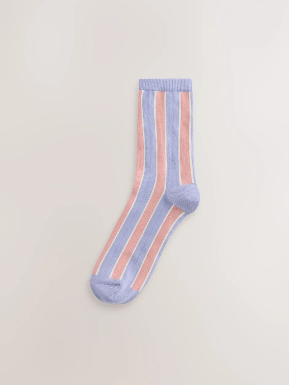 Next Rose à rayures multicolores - Paquet de chaussettes de cheville 4 Online