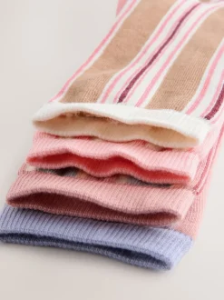 Next Rose à rayures multicolores - Paquet de chaussettes de cheville 4 Online