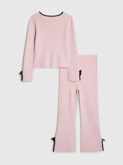River Island Rose - Ensemble haut et jogging à manches longues avec nœud New