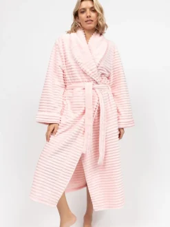 Cyberjammies Rose - Robe de chambre rayée en peau de phoque molletonnée Hot