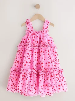 Next Rose - Robe de fête en maille à volants cœur (3-16ans) Clearance