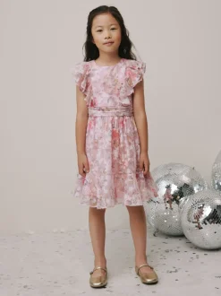 Next Rose - Robe de soirée à volants fleuris (3-16ans) Clearance