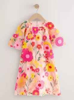 Next Rose - Robe d’occasion à fleurs brodée 3D (3-16ans)