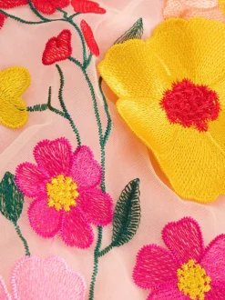 Next Rose - Robe d’occasion à fleurs brodée 3D (3-16ans)