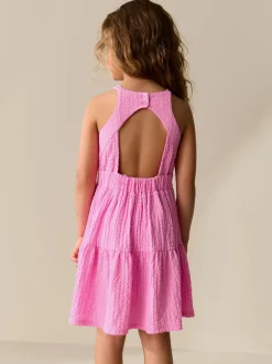 Next - Robe d'été à bretelles Effet froissé (3-16ans) Rose New