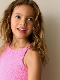 Next - Robe d'été à bretelles Effet froissé (3-16ans) Rose New