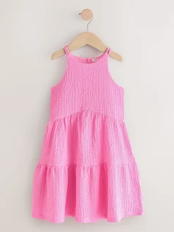 Next - Robe d'été à bretelles Effet froissé (3-16ans) Rose New